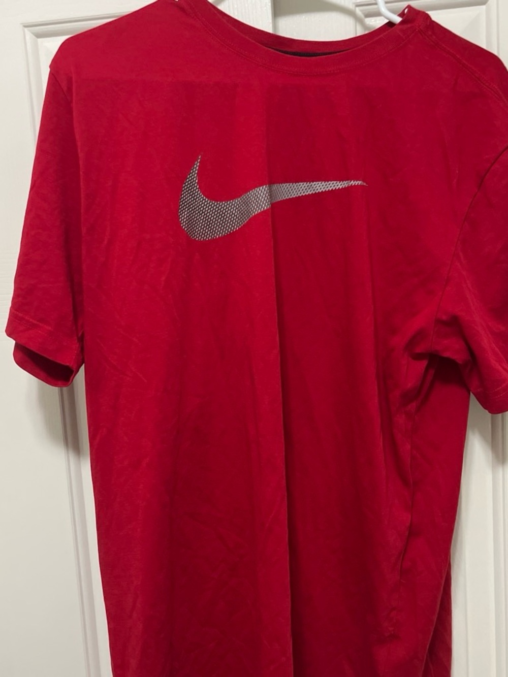 Nike Red Short Sleeve Tee with Silver Swoosh